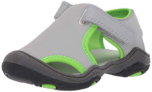 Amazon Essentials Toddler Kids' Dual Strap Sandal, Grey, 10 Medium US Toddler