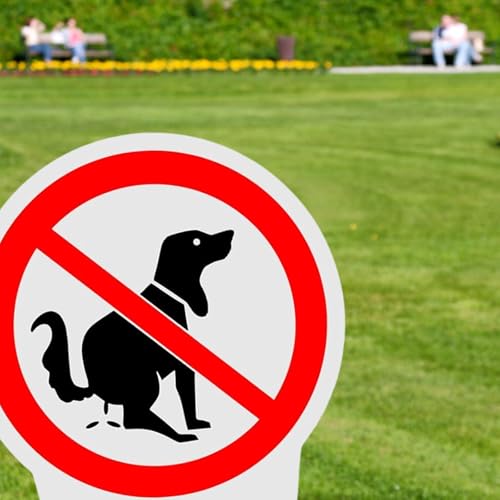 2 Stück Steckschilder Kein Hundeklo, 30 × 15 cm Hinweisschild Keine Hundetoilette, PVC Schild Hunde Kacken Verboten für Hof Park