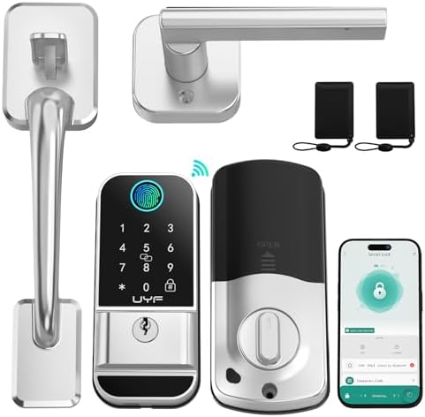 WiFi Smart Front Lock Set: Fingerprint Keyless Entry Keypad Door Lock ...