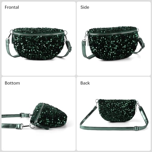 Sparkly Sequin Fanny Packs Glitter Waist Packs with Adjustable Strap for Women Girls Unisex2