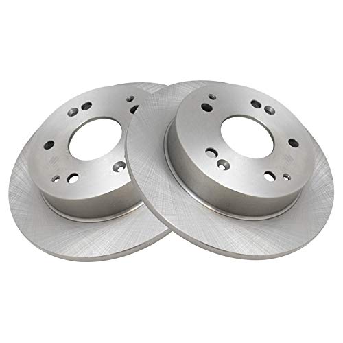 Image of TRQ Rear Brake Pad and Rotor Set Semi Metallic Solid Rotors | For 1997-2001 Acura Integra 2002-2006 RSX 1998-2002 Honda Accord