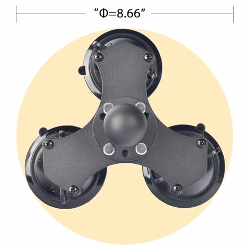 VAUBORTTI 1.5" / 38mm Ball Triple Suction Cup Base – Heavy-Duty 3 Suction Mount for Car, Truck, Boat, Fits RAM C Size Double Socket Arm, Works on Windshield, Glass, Smooth Surfaces by VAUBORTTI - Image 2