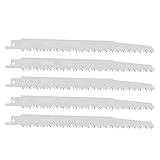 NEWONE Stainless Steel 5 Reciprocating saw Blades set 9 1/2in 5TPI Wood Pruning Saw Blade Sawzall Replacement Blade kit Fits Dewalt Bosch Milwaukee Makita Craftman Ridgid Ryobi Skil Porter Cable