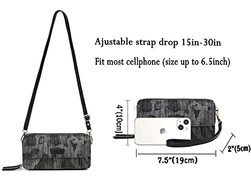 Image of Lanyani RFID Crossbody Wallet Wristlet Purse with Phone Pocket For Women Vegan Leather