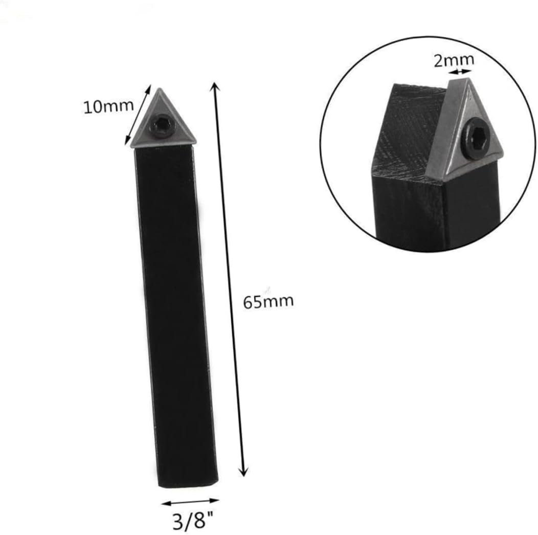 Gadpiparty Lathe Turning Tools 5 Pcs Indexable Carbide Tipped Lathe Cutter Tool Set Carbide Turning Inserts Boring Bar