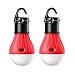 E-TRENDS 2 Pack/4 Pack Compact LED Lantern Tent Camp Light Bulb for Camping Hiking Fishing Emergency Lights, Battery Powered Portable Lamp (Red, 2 Count)