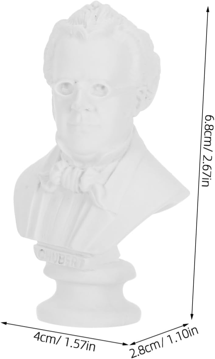 Resin Classical Musician Bust Statue Mini Sculpture for Desktop Decor