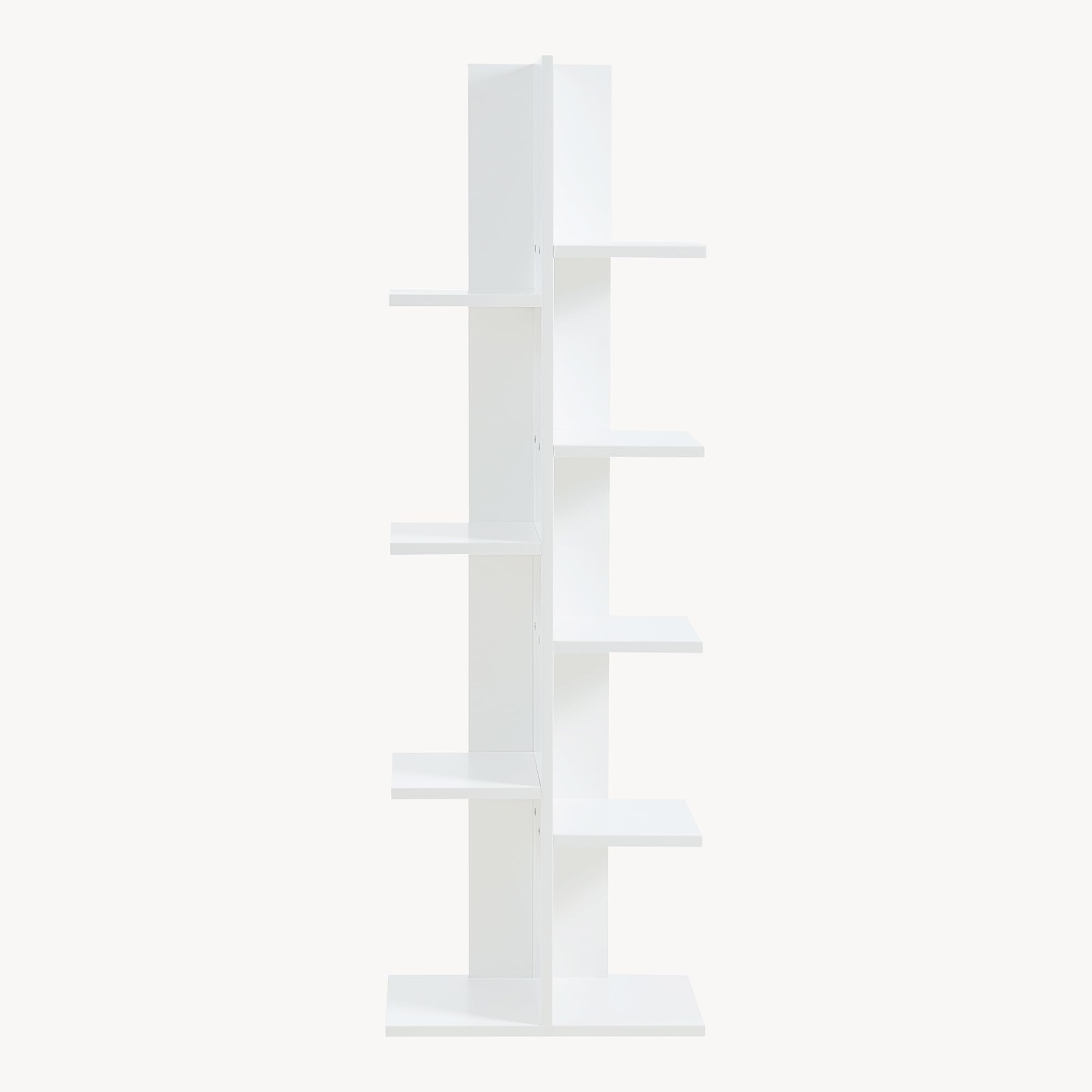 [en.casa] Librería de 9 Niveles Biblioteca Estantería Idependiente con 9 Estantes para Oficina Salón Aglomerado 122 x 40 x 20 cm Blanco