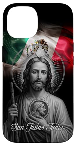 San Judas Tadeo Mexican Flag Case iPhone 14