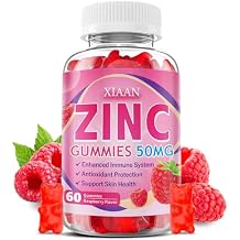 Zinc Picolinate Gummies 50mg for Kids & Adults, Chewable Zinc Supplements for Women & Men Supports Immune System & Cellular Health & Antioxidant, Vegan/Sugar-Free, Raspberry Flavor 60 Count
