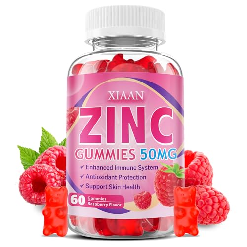 XIAAN raspberry-flavour sugar free zinc picolinate gummies, 60 count bottle — the entry-priced chewable in this shortlist.