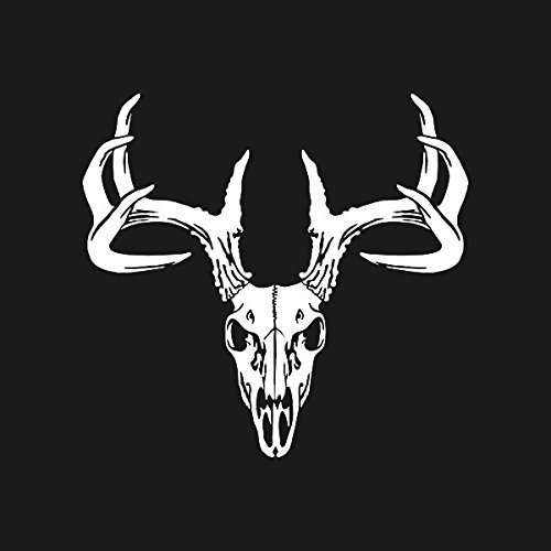 Buck Deer Skull Decal White image