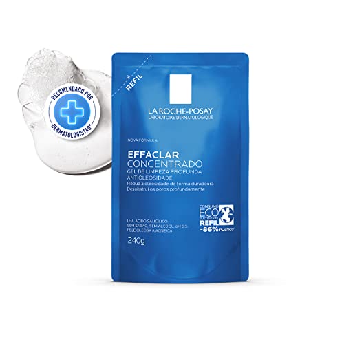 La Roche-posay Effaclar Gel Concentrado Refil 240g. Gel de Limpeza Facial. Limpa a Pele Profundament
