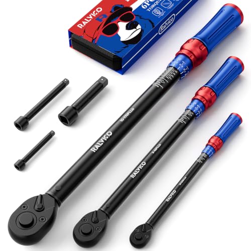RALVICO Torque Wrench Set 1/4 3/8 1/2 Inch Drive For Auto Moto Bike Repair