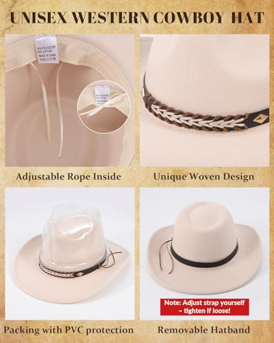 Image of Cowboy Hat for Men Women Classic Cowgirl Hat Wide Brim Western Women Mens Cowboy Hats Cowgirl Hats Gifts