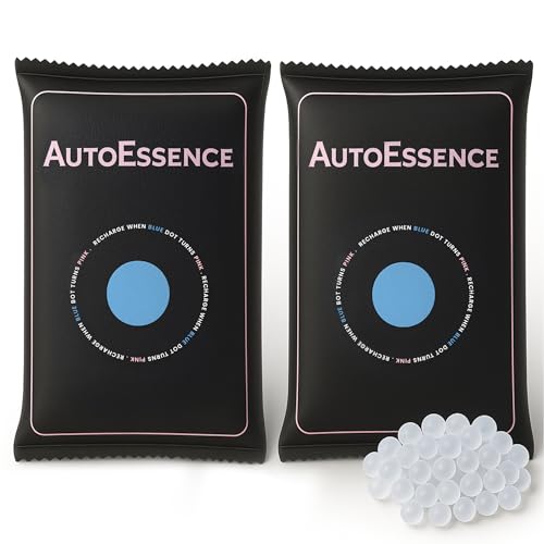 AutoEssence Reusable Car Dehumidifier Bags 2 x 400g | Moisture Absorber & Condensation Absorber | Eliminates Foggy Windscreen | Microwave Rechargeable Silica Gel | For Car Campervan Wardrobe & Home