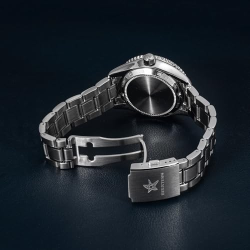 Seestern S456 GMT Automatique Acier Date Bleu Blanc Saphir Montre Homme, bleu – vue 8