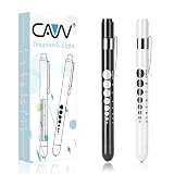 CAVN Pen Light with Pupil Gauge LED Penlight for Nurses Doctors, 2 Pcs Reusable Medical Penlight for