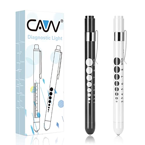 Cavn Pen Light With Pupil Gauge Led Penlight For Nurses Doctors, 2 Pcs Reusable Medical Penlight For Nursing Students (Black/White) #TOP24