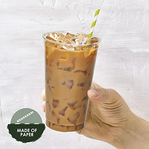 Pami Paper Straws Assorted Colors [250- Pack] - 100% Biodegradable & Compostable Straws For Drinking- Disposable Striped Paper Straws For Coffee Juice Cocktail- Fun Colored Party Straws #TOP2