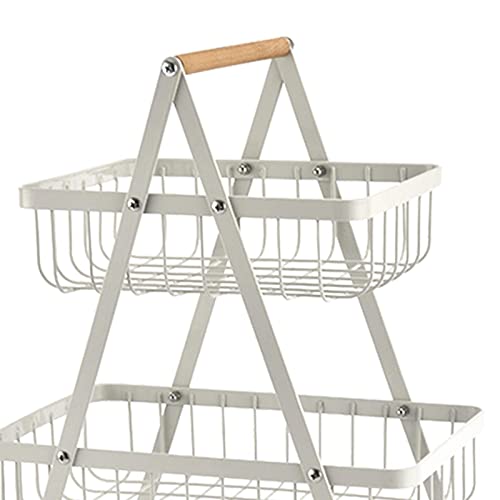 Qianly Fruit Basket Bread Basket Cake Stand Display Stand Rack Detachable Metal Basket Rack Vegetable Basket Multipurpose For Countertop Candy, White #TOP1