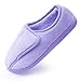 Pantoufles pour femme en peluche légère et souple, confortables et antidérapantes, chaudes, chaussures de maison avec mémoire de forme réglables, pieds - Violet - aubergine, 39 EU EU