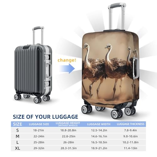 Ostrich Elastic Travel Luggage Cover, Washable Spandex Suitcase Protector, Anti-Scratch Fits 18-32 Inch 6