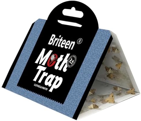 10 Pack Pantry Moth Traps Safe and Effective for Food and Clothing- Glue Traps with Pheromones for Wool Closet Carpet Food and Cupboard