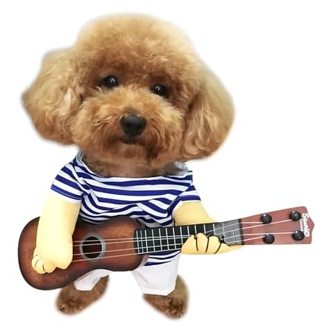 NACOCO Pet Guitar Costume Dog Costumes Cat Halloween Christmas Cosplay Party Funny Outfit Clothes (M) Cover