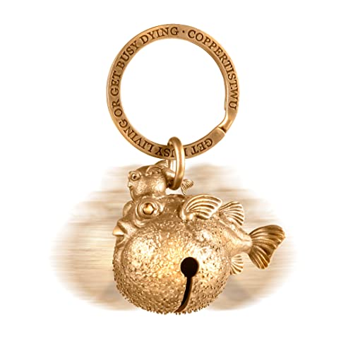 COPPERTIST.WU Messing Kugelfisch Glocken für Schlüsselbund Accessoires Schmuck Basteln Geschenkverpackung Weihnacht Fest Dekoration Katze Hund Haustier Glocke Cover