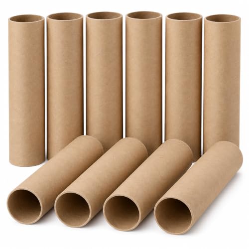Totolee Cardboard Tubes for Crafts 10 PCS, 1.85 x 10 Inch Paper Craft Rolls