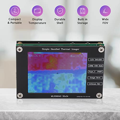 Thermal Imager Infrared Camera With 2.8In Lcd Screen, 320X240 Resolution Digital Handheld Portable Multifunctional Thermal Camera For Mlx90640Esf-Bab Infrared Sensor For Home Inspection #TOP1