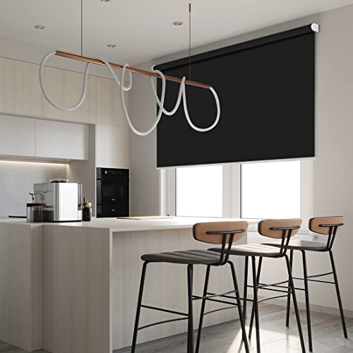 Zshine Motorized Blackout Window Blinds Customize Width (23-95 Inches) Remote Control Wireless And Rechargeable Roller Shades Blinds For Windows, Home, Office, Hotel, Club, Restaurant(Black)… #TOP5