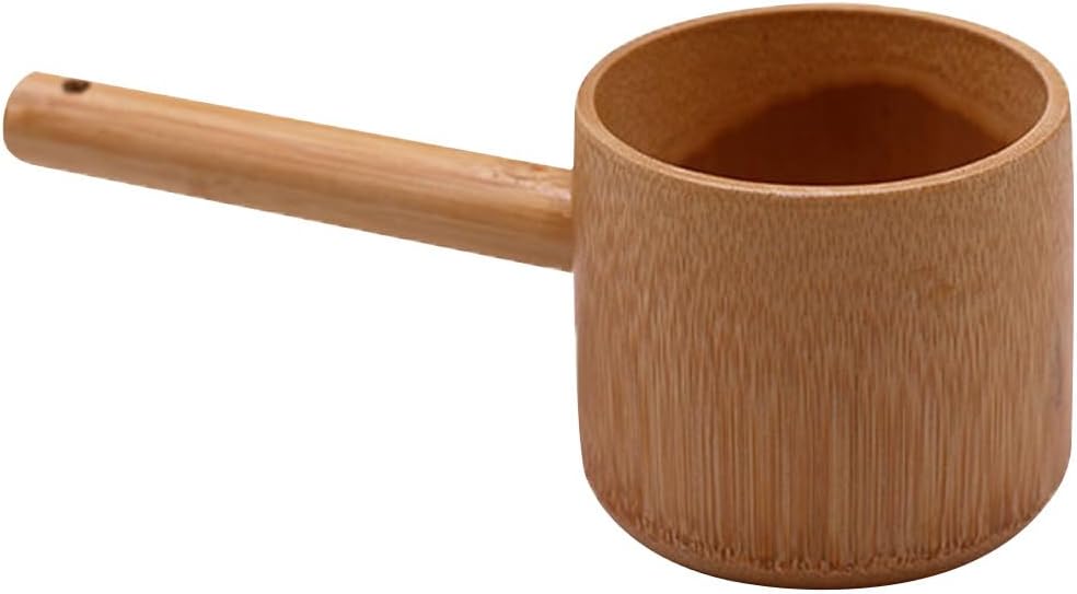 PRETYZOOM Large Bamboo Ladle, Water Ladle Japanese Style Wooden Scoop with Long Handle, Natural Bamboo Water Dipper Bath Scoop Kitchen Water Scoop