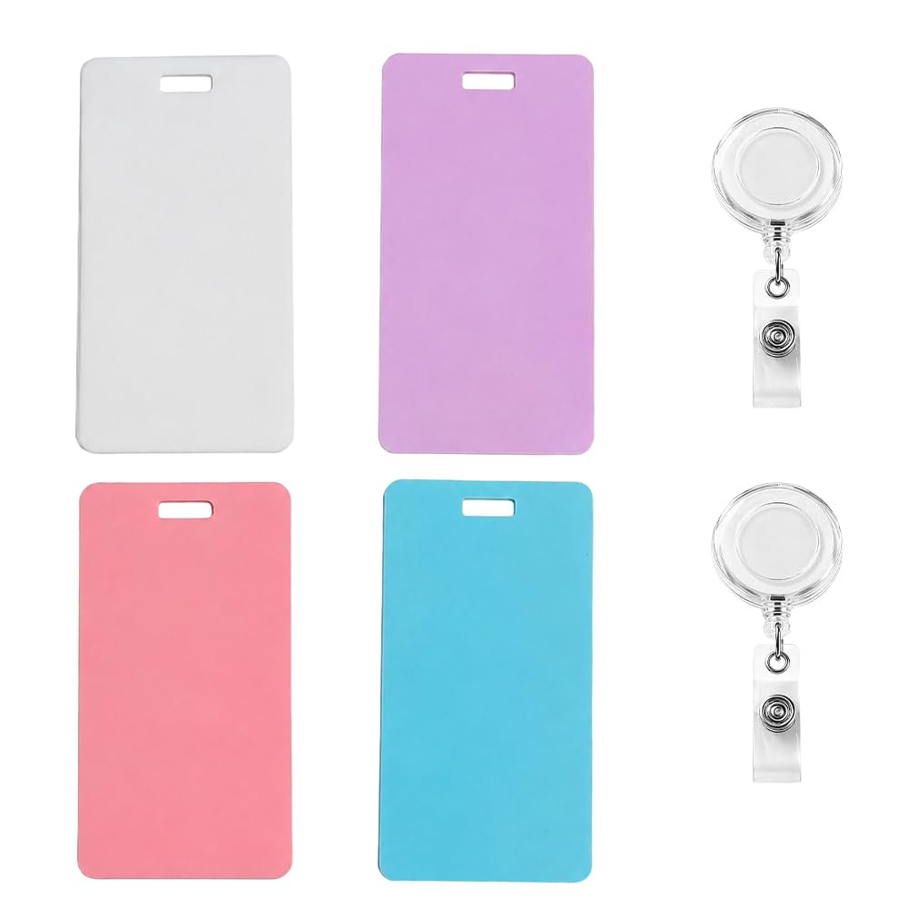4-Pack Erasable Badge Notes with Clips, Reusable Silicone Badge Buddy