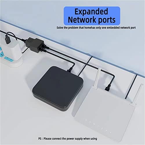 RJ45 network splitter adapter, RJ45 1 to 2 dual bus USB to RJ45 port, LAN interface Ethernet 8C expander plug online at the same time, compatible with Cat 5/Cat 5e/Cat 6/Cat 7