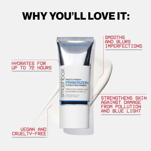 Smashbox Photo Finish Primerizer | Hydrating Primer for 72 Hours, Smoothes Skin with Silky Barrier | Triple Hyaluronic Acid, Niacinamide, Silkscreen Complex & Silicone Free, 0.34 Fl Oz - Thumbnail 5