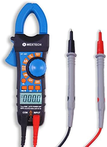 Mextech DT36T Digital Clamp Meter | 600A AC/DC True RMS | CAT III 600V | Auto-Range, Backlight & Torch | 6000 Counts | NCV, Voltage, Resistance, Frequency, Capacitance | 1 Year Warranty