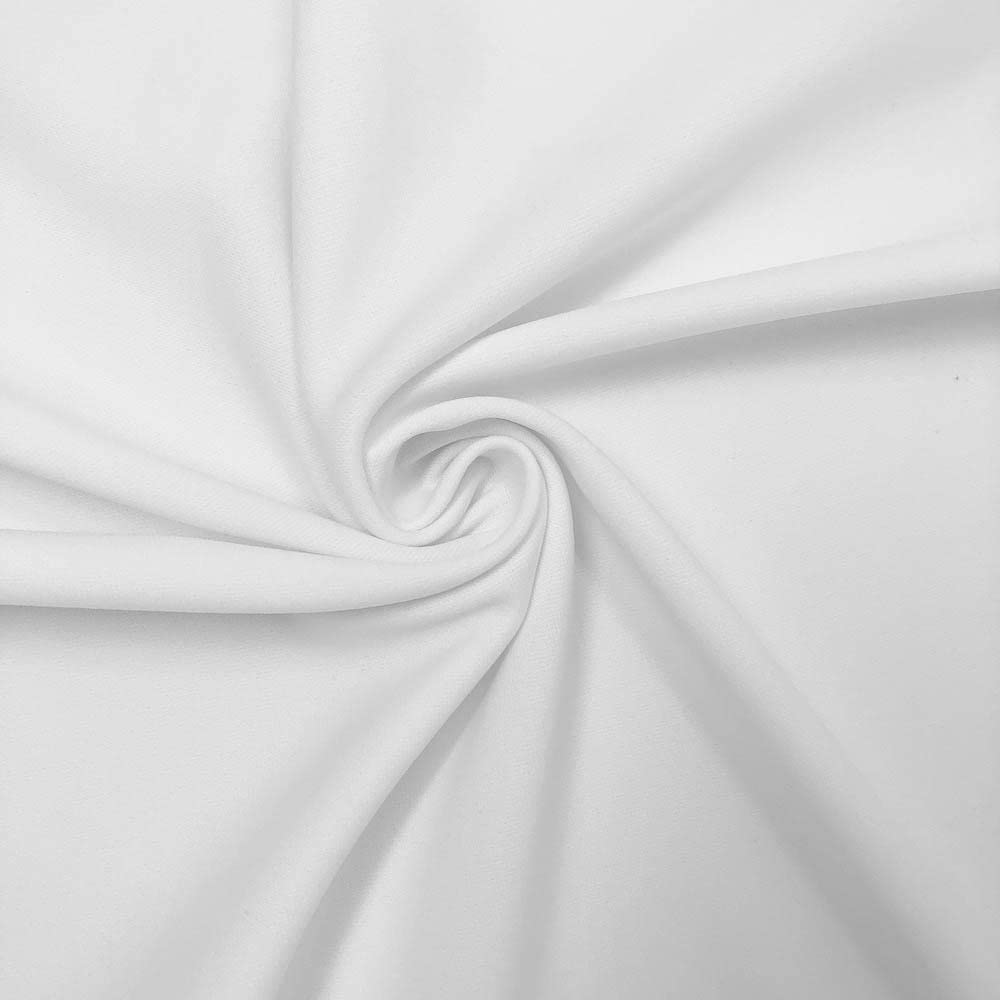 Scuba Double Knit Stretch Polyester (58/60 Inch) Fabric by The Yard - for Sewing Apparel, Accessories, & Décor - White (1 Yard)