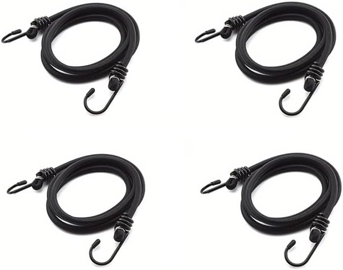 4 Pack Heavy Duty Bungee Cords with Hooks, Rubber Core, Anti-Scratch — 사진 1