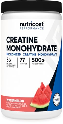 Nutricost Creatine Monohydrate 500g (Watermelon) – Micronized, 100 Servings