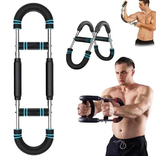 Mr. Sculpt Gorilla Bar, The Gorilla Bar for Chest Workout, 2025 Upgraded 60-110lb Adjustable Twister Arm Trainer, Detachable Portable Power Twister Barbell for Home Workout Equipment (Blue)