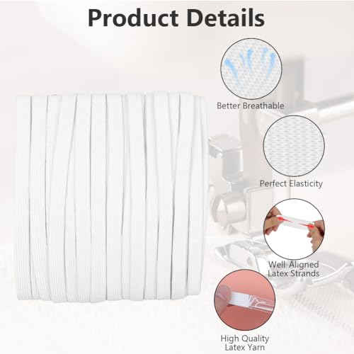 Miniatura 3 de Auyao Goma Elastica Costura, 10mm 14m Banda Elásticas Para Ropa, Banda Elastica Costura, Manualidades Costura Diy