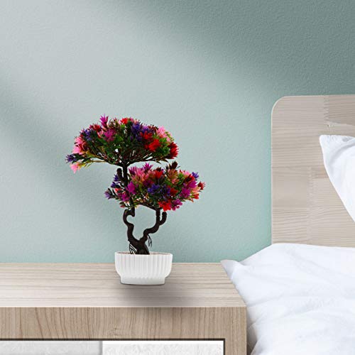 Yardwe Folha Da Planta Em Vaso de Bonsai Planta Verde Artificial Falso Verde Simulação Pequenas Plan