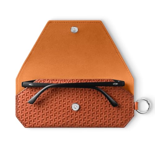 Image of VULKIT Portable Leather Eye Glasses Case for Women & Men, Slim Sunglass Case, Unisex Eyeglass Case