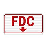 FDC Sign 12' x 6', 60 MIL Engineer Grade Honeycomb Reflective Aluminum, Fire Department Connection Sign, 1 Pack, Rust Free Aluminum, UV Protected, Weather Resistant, Waterproof, Durable Ink, Wall Mount