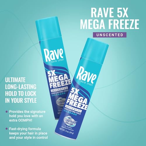 Rave 5X Mega Freeze Spray Fijador sin Aroma 2 piezas miniatura 3