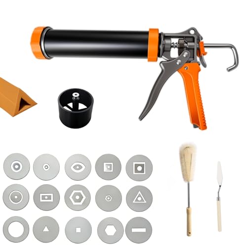 Clay Extruder Gun Handheld with 15 Shape Plates ，Versatile Ceramic Tool for Polymer Clay, Ceramic, Sculpey, Fimo，Craft Supplies for Sculpting, Modeling, Pottery,DIY Arts & Crafts