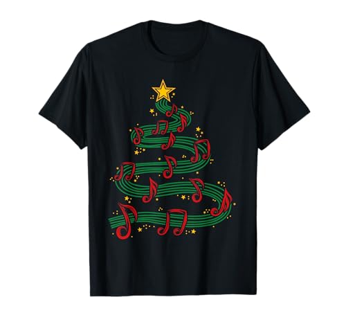 Arbre de Noël Notes de musique Chanter des chants de Noël T-Shirt