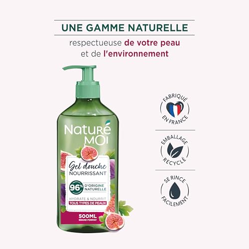 Naturé Moi - Gel Douche Nourrissant - Hydrate et Nourrit - Tous Types de Peaux - Figue Bio - 96% d'Origine Naturelle - 500 ml - Fabriqué en France – vue 4